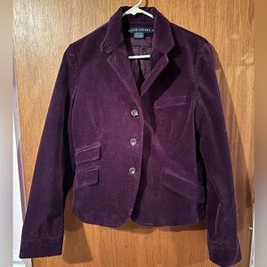 Ralph Lauren rich purple corduroy blazer size 12